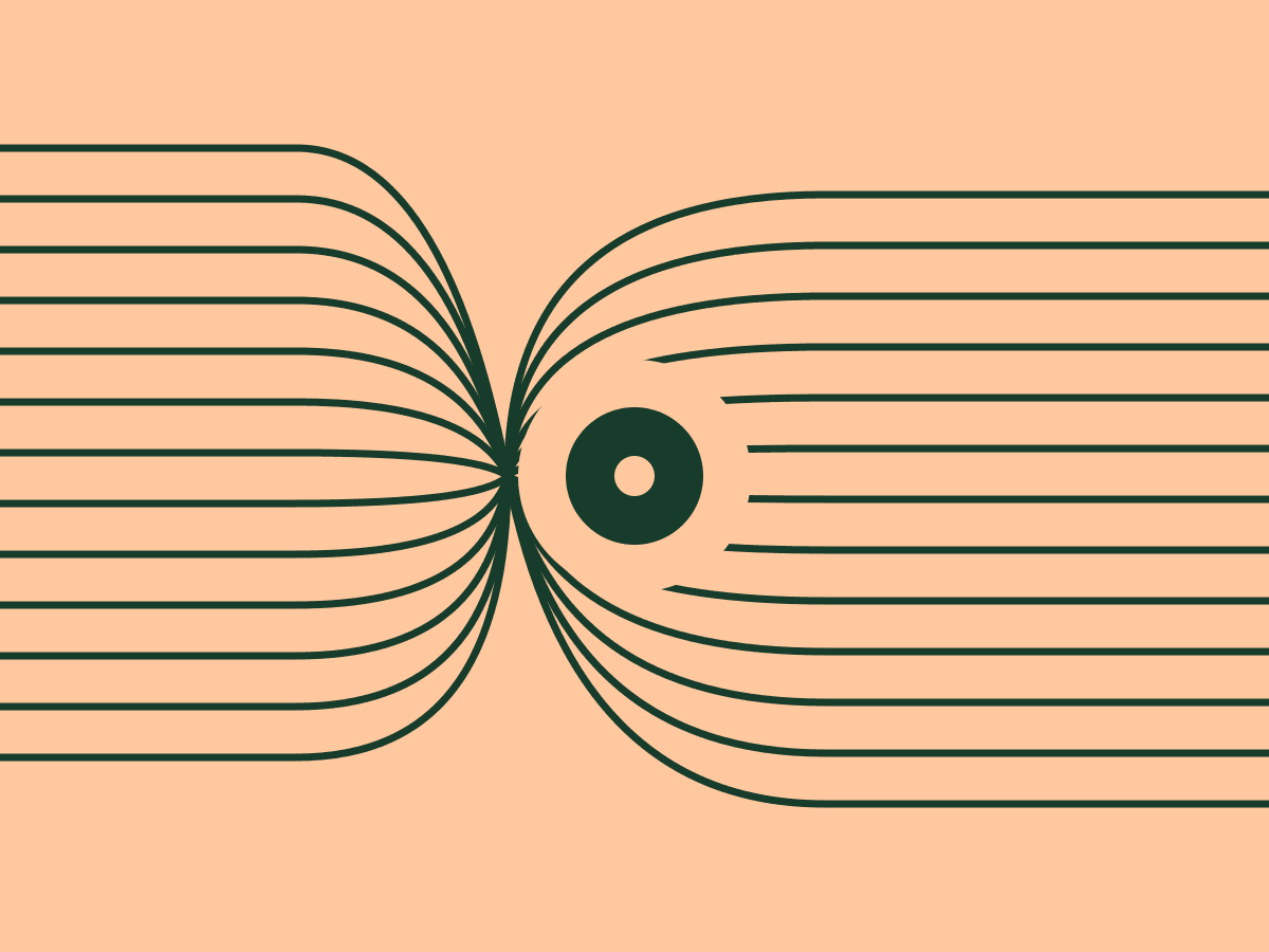 Parallel forest-green routes converging around a central interchange on an apricot background.